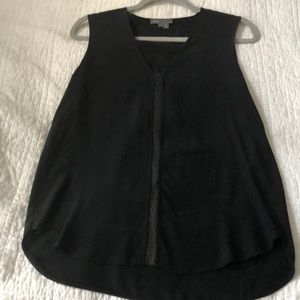 Vince silk and leather top xs